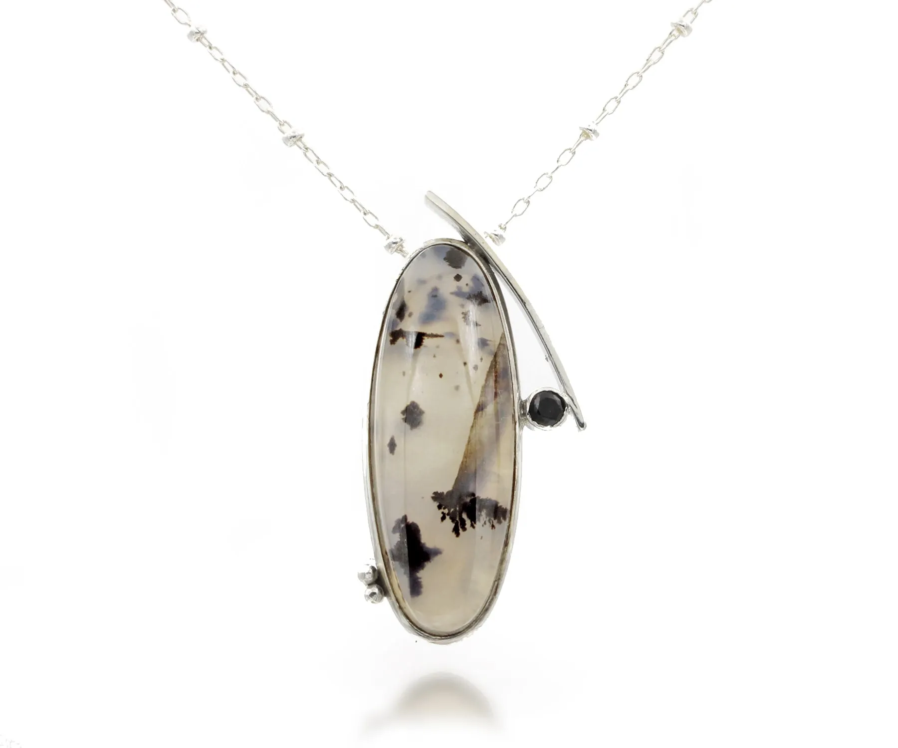 Wild Cat Spotted Montana Agate Abstract Necklace