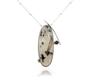 Wild Cat Spotted Montana Agate Abstract Necklace
