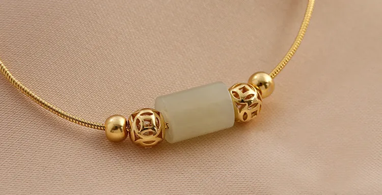 Womens Real Jade Bracelet Adjustable Sterling Silver Charm Bracelets For Women